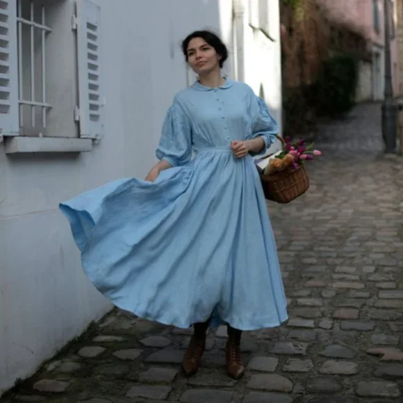 Little Women Atelier Meg Dress 3/4 Length Sleeve in White - Picture 2 of 15